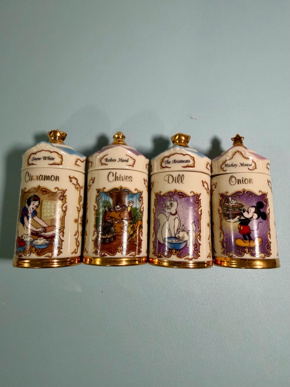 Disney Lenox Fine Porcelain Spice Jar Collection Set of 4 New - No Boxes - Picture 5 of 8